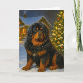 Cartão De Festividades Tibetan Mastiff Holiday Card