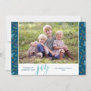 Cartão De Festividades Tidings de conforto e alegria   Foto Natal