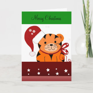 Cartão De Festividades Tigre de Natal