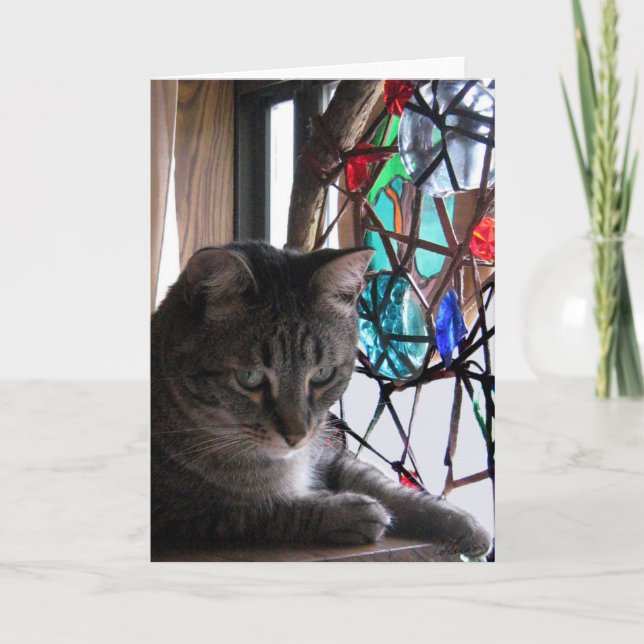 Cartão De Festividades Tigre do vitral (Frente)