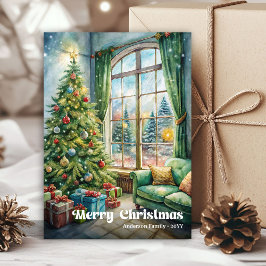 Cartão De Festividades Timeless Christmas interior card red green decor