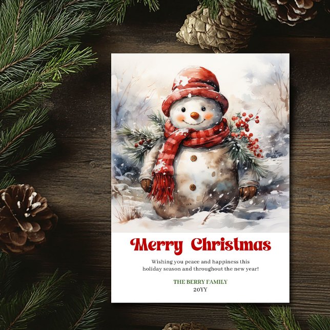 Cartão De Festividades Timeless rustic Christmas scene festive greeting   (Timeless rustic Christmas scene festive greeting card)