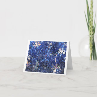 Cartão De Festividades Tinsel Azul com Sobreposição de Arranque
