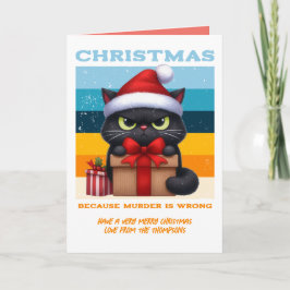 Cartão De Festividades Tinsel Tide Funny Cat Retro Christmas Photo