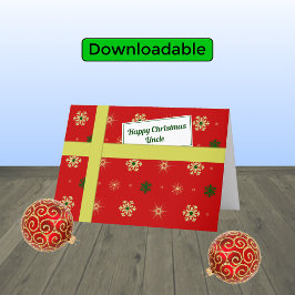 Cartão De Festividades Tio moderno pacote de Natal vermelho