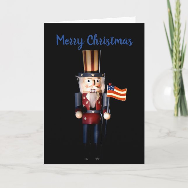 Cartão De Festividades Tio Sam Nutcracker (Frente)