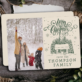 Cartão De Festividades Típica de Árvore de Natal Divertida e Feliz