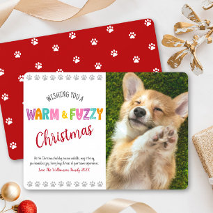 Cartão De Festividades Típica de fotos de Natal quente e Felpudo Pet - Cu