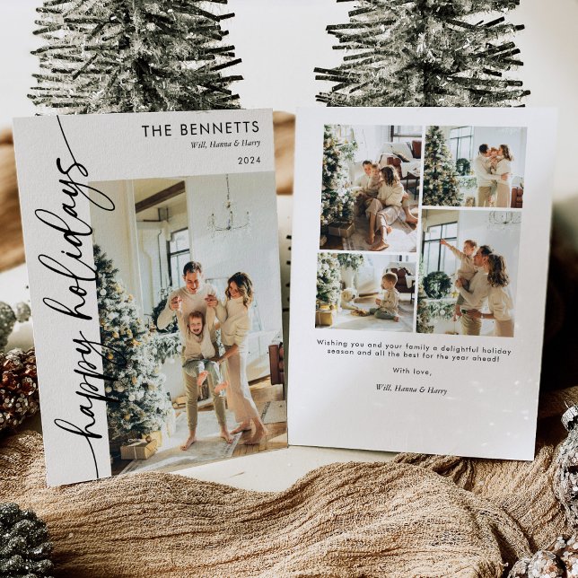 Cartão De Festividades Típica Moderna Feliz Feriados Uma Foto (Criador carregado)