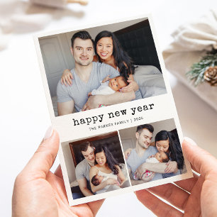 Cartão De Festividades Tipo de Nostalgia   Grade de fotos da família de f