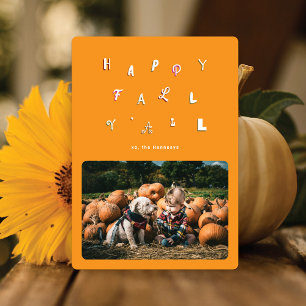 Cartão De Festividades Tipo Festivo Foto Laranja Feliz Queda Y Todos