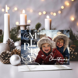 Cartão De Festividades Tipografia 1 do Script de Natal Merry Moderno