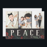 Cartão De Festividades Tipografia Botânica 3 Fotocolagem Paz<br><div class="desc">Completamente personalizável de todas as formas possíveis, esta nova coleção de cartões de férias apresenta os nossos frutos de inverno pintados manualmente e trabalho de arte de folhagem. Boas saudações modernas entrelaçadas entre a trabalho de arte faz uma declaração tipográfica caprichosa que se destaca. Esta coleção inclui várias opções de...</div>