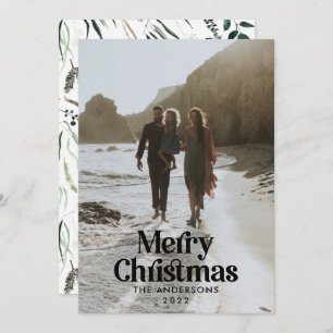 Cartão De Festividades Tipografia botânica moderna e elegante Ho