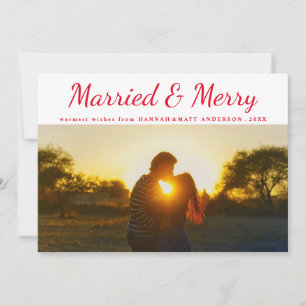 Cartão De Festividades Tipografia Casada e Feliz Foto do Red Bolinhas