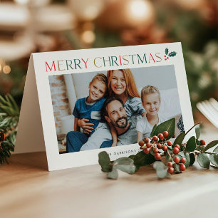Cartão De Festividades Tipografia Colorida Moderna 3 Foto Natal