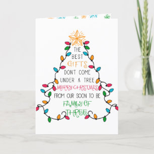 Cartão De Festividades Tipografia de Árvore de Natal Família de 3 em Brev