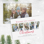 Cartão De Festividades Tipografia de Colagem Multifotônica Feliz Natal<br><div class="desc">Este design apresenta uma alegre foto de Natal 6 seis, diversão simples da família moderna, diversão bonitinha, tipografia de colagem minimalista, caligrafia limpa engraçada, colagem de fotos mínima vermelha, camada branca de fotos, saudação alegre de natal com fotos, cartões de saudação de fotos de Natal, cartões de saudação de fotos...</div>