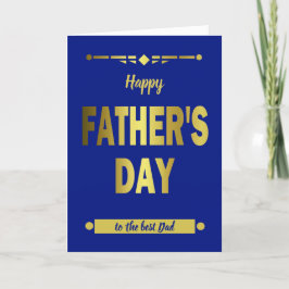 Cartão De Festividades Tipografia de Dia de os pais Feliz Dourada