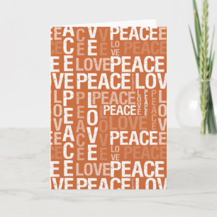 Cartão De Festividades Tipografia de Paz e Amor Laranja