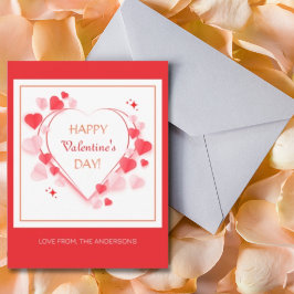 Cartão De Festividades Tipografia do feliz dia de os namorados Red Pink H