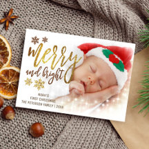 Tipografia Dourada | Primeiro Natal do Bebê Foto