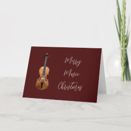 Cartão De Festividades Tipografia Elegante de Natal para Música Feliz Vio