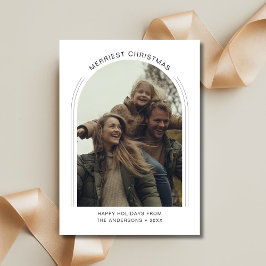 Cartão De Festividades Tipografia em Arch Inline é o Natal mais feliz