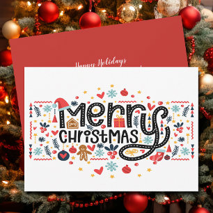 Cartão De Festividades Tipografia Feliz de Natal