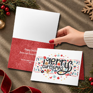 Cartão De Festividades Tipografia Feliz Natal Dobrada