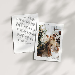 Cartão De Festividades Tipografia Minimalista Foto Carta de Natal Feliz