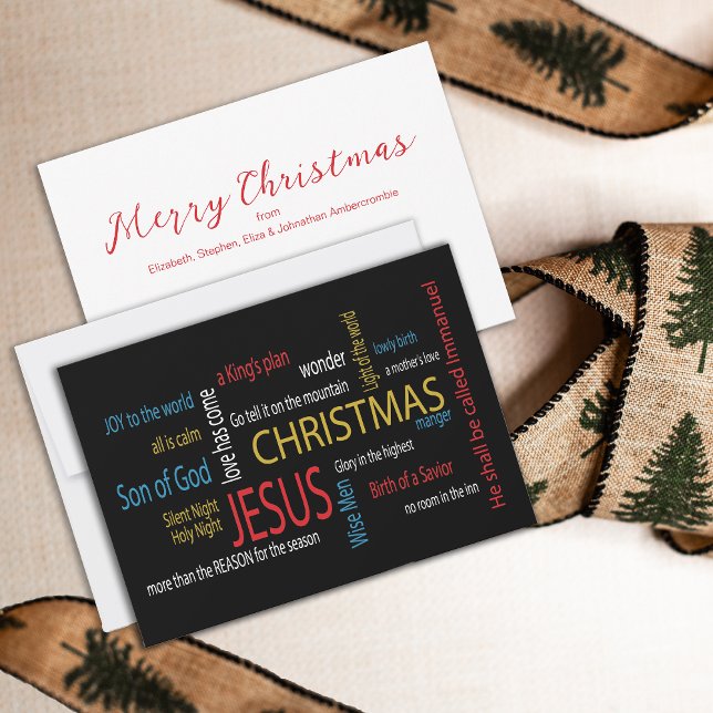 Cartão De Festividades Tipografia Moderna Significado do Natal (It's the card with the words about the real meaning of Christmas! Perfect for friends and family.)