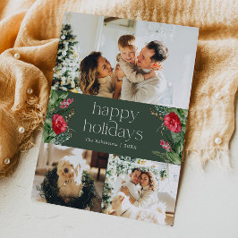 Cartão De Festividades Tipografia Moderna Verde Floresta 3 Fotos