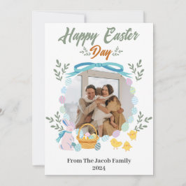 Cartão De Festividades Tipografia Simples e Elegante de Páscoa Família um