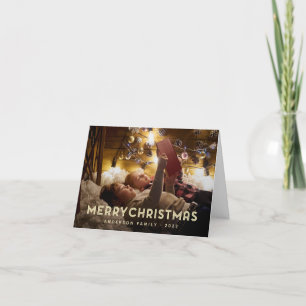 Cartão De Festividades Tipografia Simples e Feliz Natal