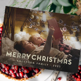 Cartão De Festividades Tipografia Simples e Feliz Natal