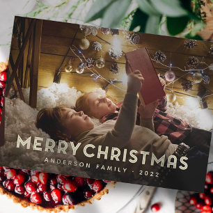 Cartão De Festividades Tipografia Simples e Feliz Natal