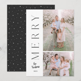 Cartão De Festividades Tipografia Simples Minimalista Preta e Branca 