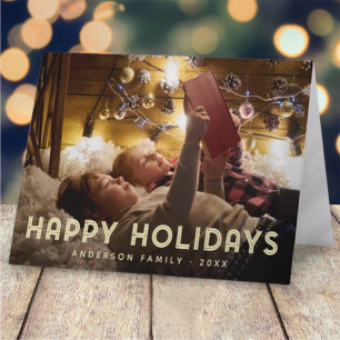 Cartão De Festividades Tipografia Simples sobre Feriados Felizes