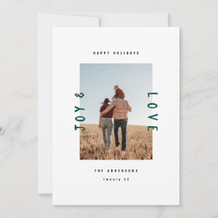 Cartão De Festividades Tipografia verde mínima moderna 1 feriado fotográf