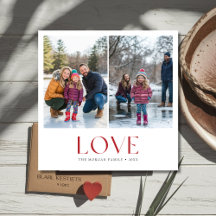 Tipografia Vermelha Moderna Amor Foto de Família n