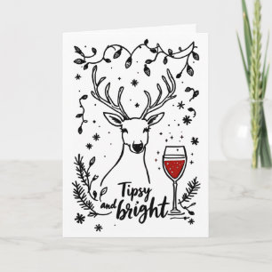 Cartão De Festividades Tipsy e Bright Deer