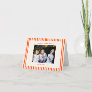 Cartão De Festividades Tiras Coloridas Divertidas da Família Foto Natal D