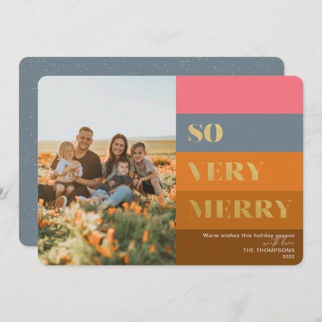 Cartão De Festividades Tiras Modernas enferrujam Foto Tão Feliz (Frente/Verso)