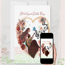 Cartão De Festividades Tire a sua branca de guitarra