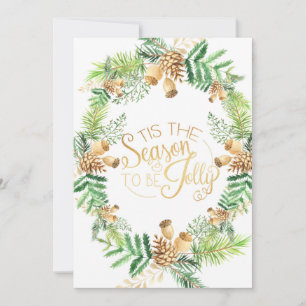 Cartão De Festividades Tis The Season Pine Wreath