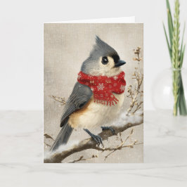 Cartão De Festividades Titmice de Natal Caprichoso
