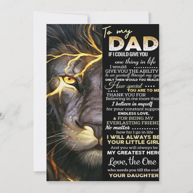 Cartão De Festividades To my dad | Adorable Letter | Lovely Gift (Frente)