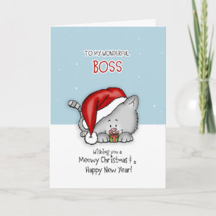 Cartão De Festividades To my wonderful Boss - Cat Christmas card