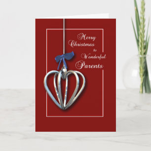 Cartão De Festividades To Parents, Red Christmas Card